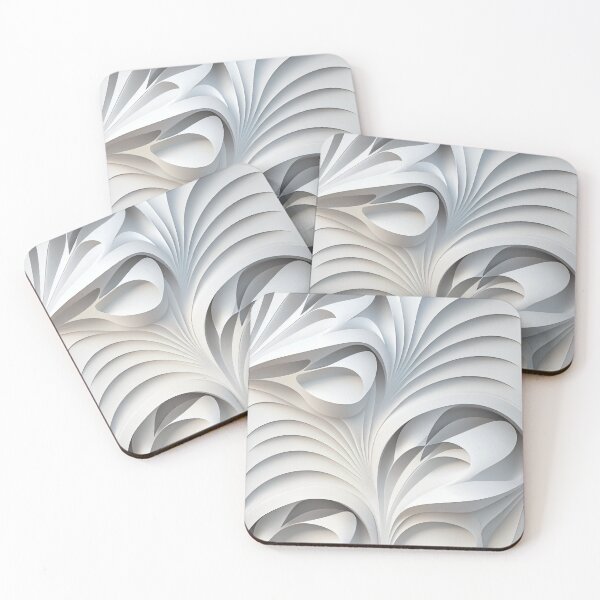 Item preview, White Smooth Modern Pattern Digital Painting designed and sold by CodeAndColors.