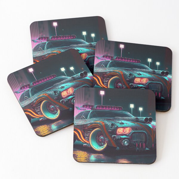 Item preview, Racing car with a bizarre old vintage look in a city of neon lights designed and sold by mrlongfield.