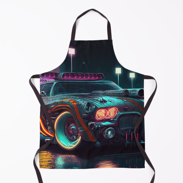Item preview, Racing car with a bizarre old vintage look in a city of neon lights designed and sold by mrlongfield.