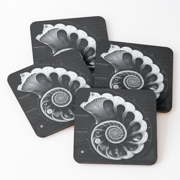 Artikelvorschau, Fibonacci Style Infographic Black White Abstract  entworfen und verkauft von RAGANADesign.