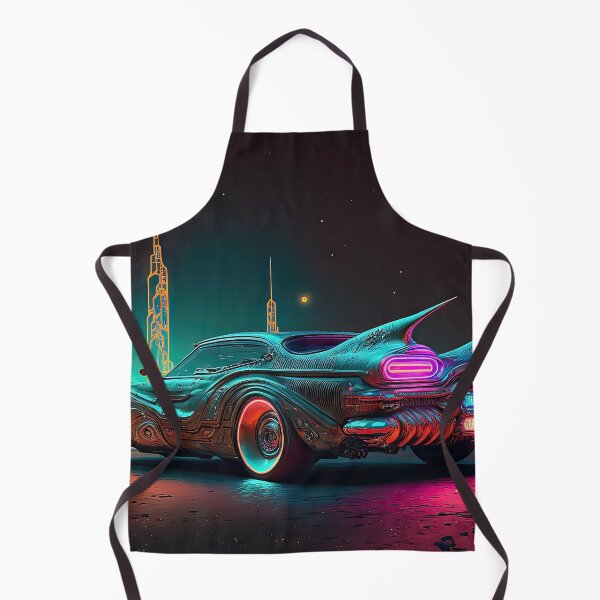 Item preview, Racing muscle car with a bizarre old vintage look in a city of neon lights designed and sold by mrlongfield.