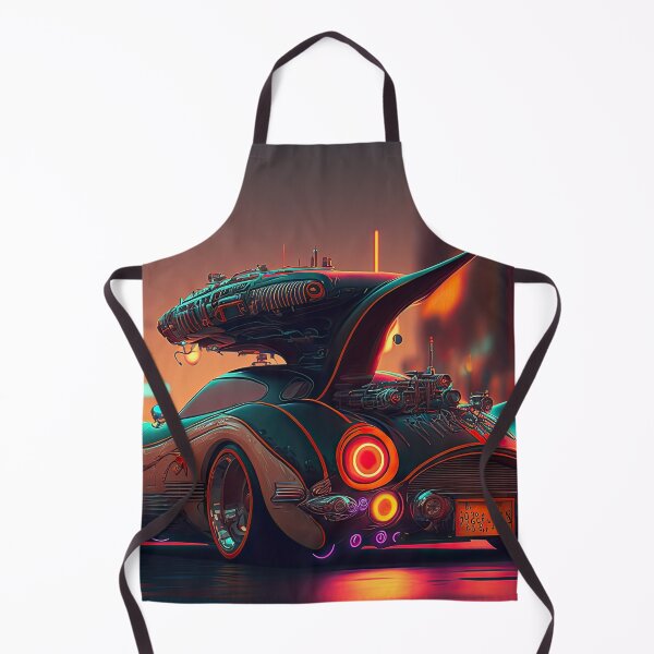 Item preview, Racing muscle car with a bizarre old vintage look in a city of neon lights designed and sold by mrlongfield.
