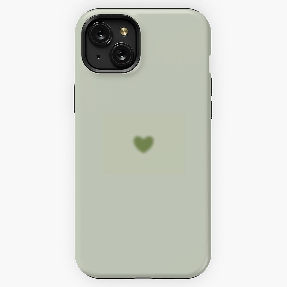 Aesthetic Sage Green Heart Aura Phone Case