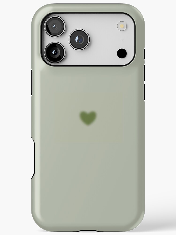 Aesthetic Sage Green Heart Aura Phone Case