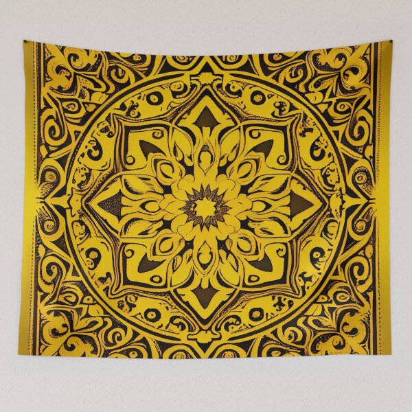 Item preview, Yellow Traditional Pattern Digital Painting designed and sold by CodeAndColors.