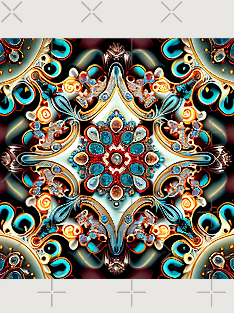 Thumbnail 6 von 6, Premium Oversized Pullover, Bejeweled California Chic Pattern Digital Painting designt und verkauft von CodeAndColors.