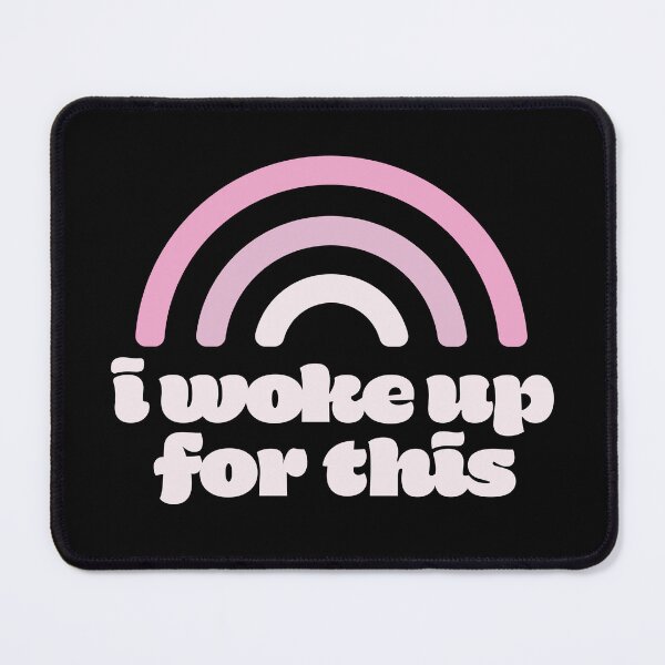 Item preview, Woke Up For This Pink Tone Rainbow Text Typography Design designed and sold by SleepingInCo.