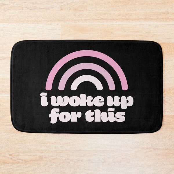 Item preview, Woke Up For This Pink Tone Rainbow Text Typography Design designed and sold by SleepingInCo.