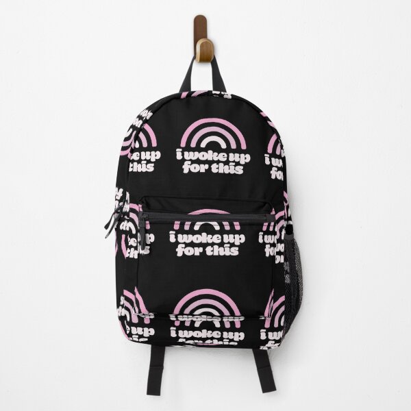 Item preview, Woke Up For This Pink Tone Rainbow Text Typography Design designed and sold by SleepingInCo.
