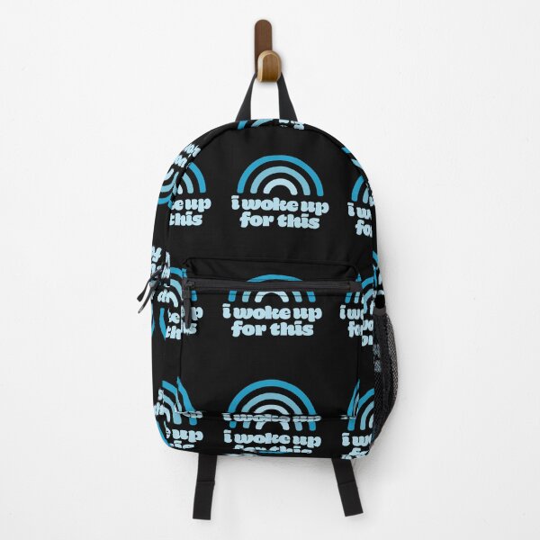 Item preview, Woke Up For This Blue Tone Rainbow Text Typography Design designed and sold by SleepingInCo.