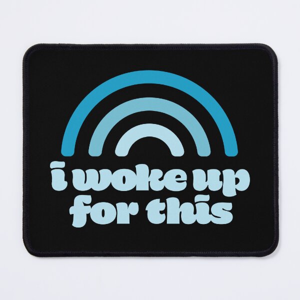 Item preview, Woke Up For This Blue Tone Rainbow Text Typography Design designed and sold by SleepingInCo.