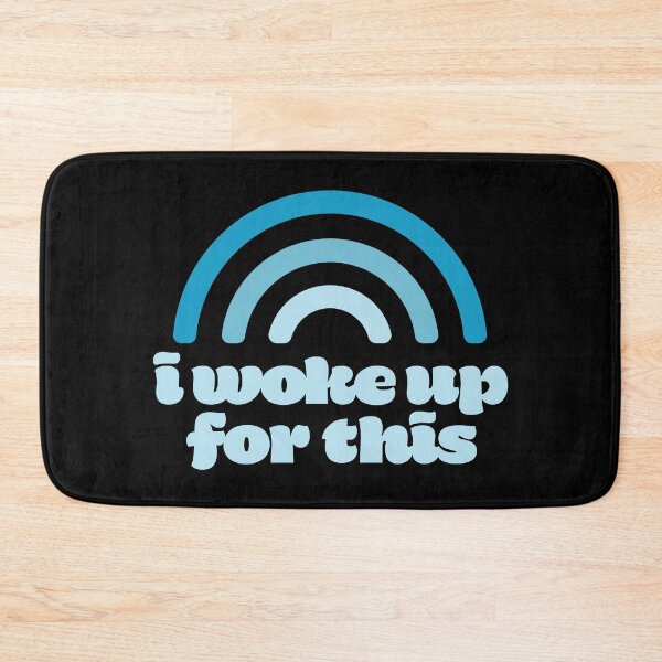 Item preview, Woke Up For This Blue Tone Rainbow Text Typography Design designed and sold by SleepingInCo.