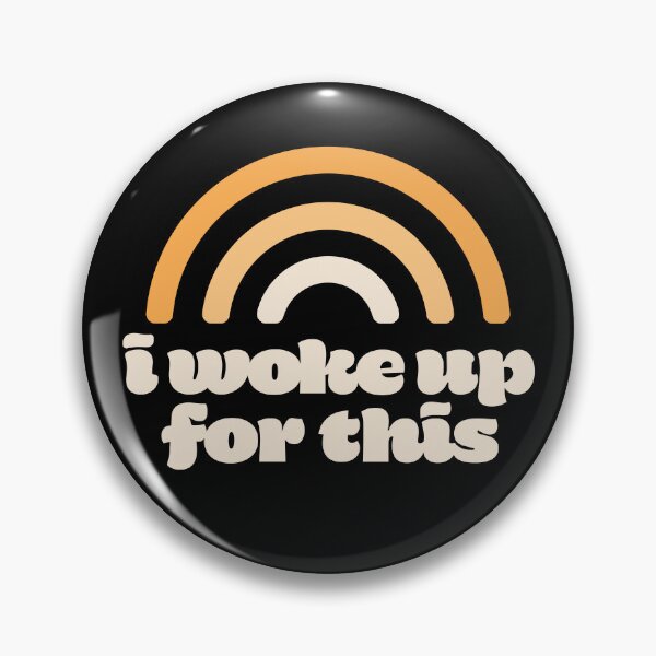 Item preview, Woke Up For This Orange Tone Rainbow Text Typography Design designed and sold by SleepingInCo.