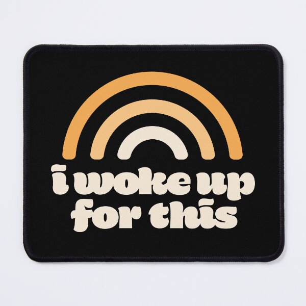 Item preview, Woke Up For This Orange Tone Rainbow Text Typography Design designed and sold by SleepingInCo.