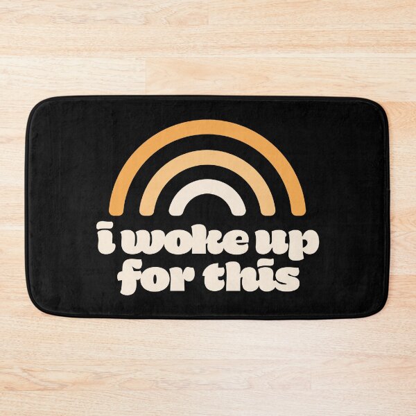 Item preview, Woke Up For This Orange Tone Rainbow Text Typography Design designed and sold by SleepingInCo.
