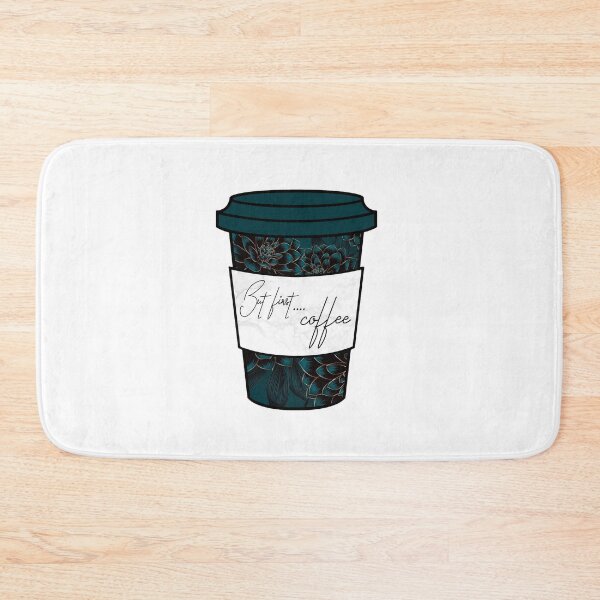 Item preview, But First Coffee - Geometric Teal Flower and Marble designed and sold by T-shirt-Designs.
