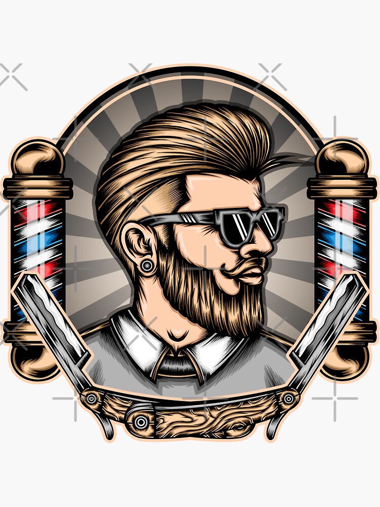 Barber Shop Logo - Hipster – Lovely Stickers