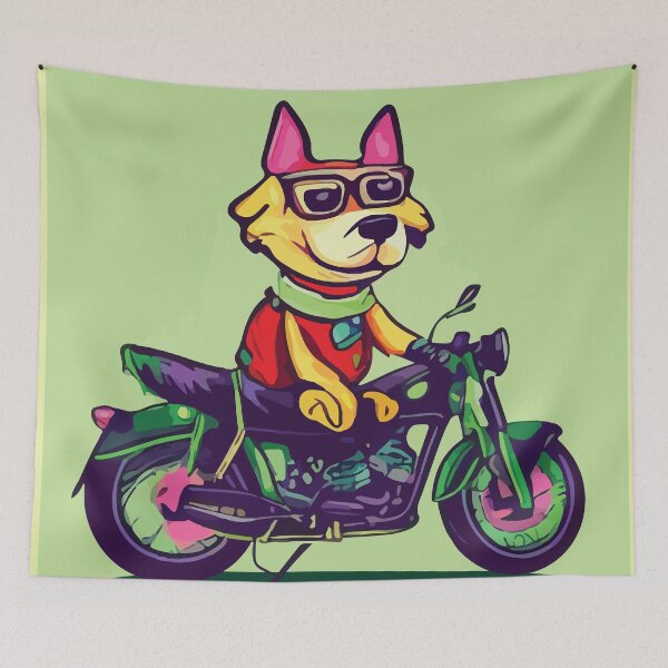 Item preview, Cool Dog Riding a Motorbike designed and sold by quonsepto.