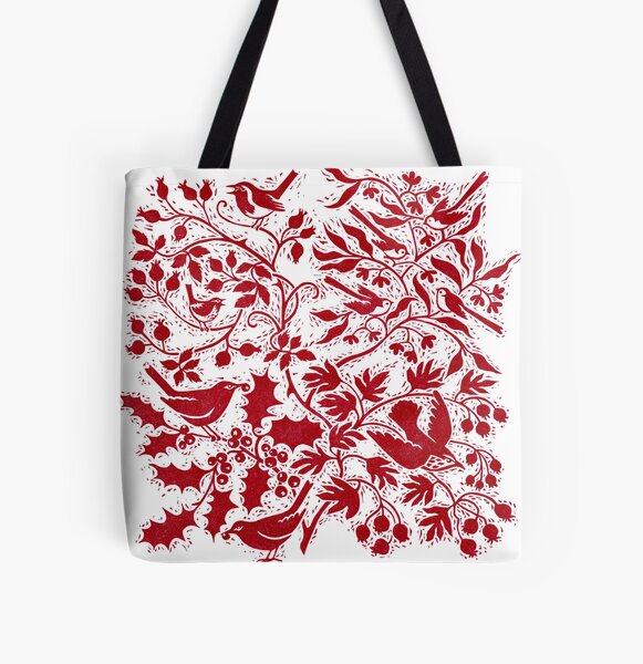 Winter Bird Garden All Over Print Tote Bag