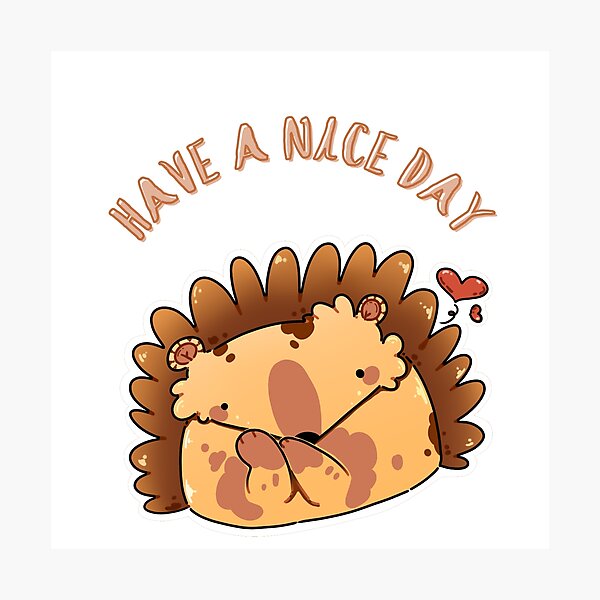 Item preview, Have a nice day cute hedgehog hearts designed and sold by MinOriCozyShop.