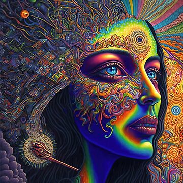 "Psychedelic DMT trip third eye hallucination illustration" Art Board