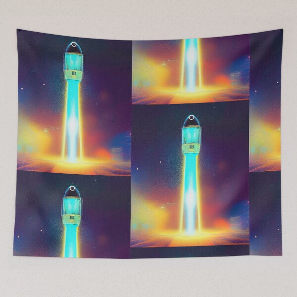 Item preview, Vintage Spaceship Astronaut Art. Science fiction art designed and sold by Neo-Expression.