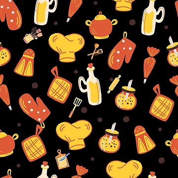 Artwork thumbnail, Cooking Utensils Pattern by Rell1970