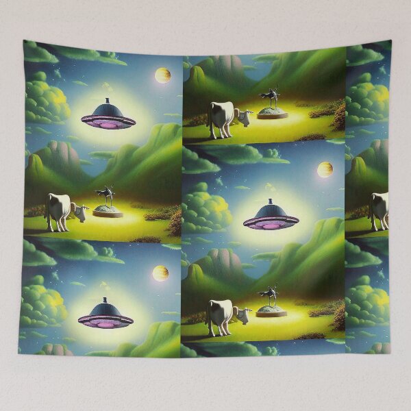 Item preview, Cool UFO art. Vibrant alien art designed and sold by Neo-Expression.