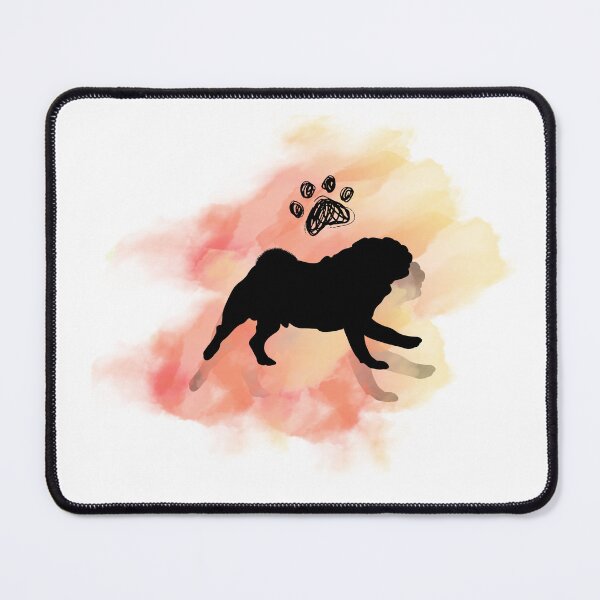 Item preview, Watercolour Pug Splash. Pug Splash. Pink Pug Splash designed and sold by Doggymadness.
