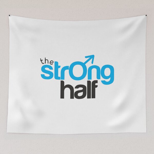Item preview, The Strong Half - Gift for spouse: Husband - Black with Cyan/Blue designed and sold by pixelspantry.