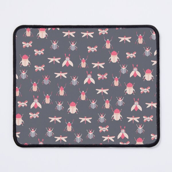 Item preview, Cute Pink Insects Pattern on Grey Background designed and sold by kapotka.