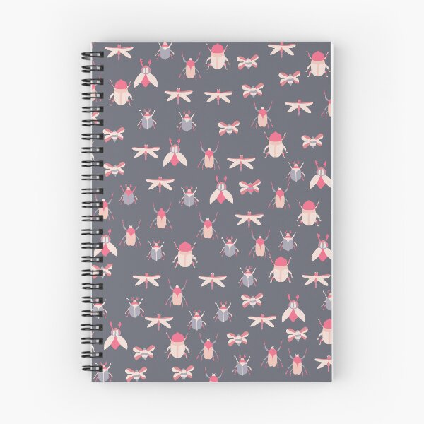 Item preview, Cute Pink Insects Pattern on Grey Background designed and sold by kapotka.