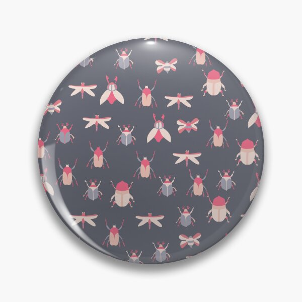 Item preview, Cute Pink Insects Pattern on Grey Background designed and sold by kapotka.