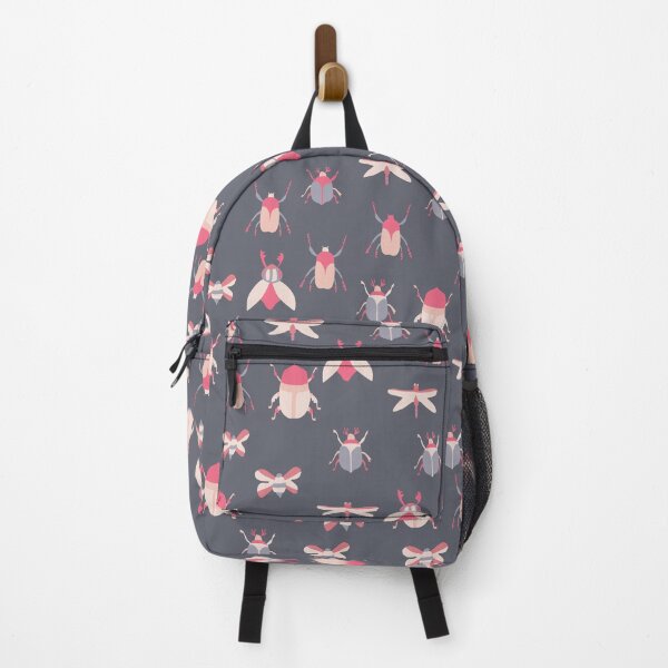 Item preview, Cute Pink Insects Pattern on Grey Background designed and sold by kapotka.