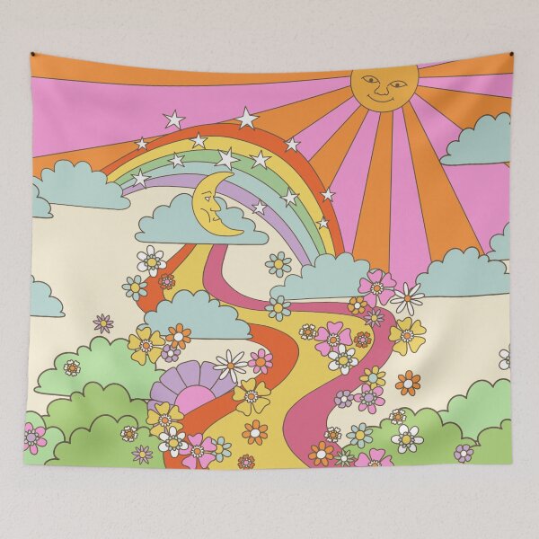 Item preview, retro trippy hippie boho print designed and sold by MartaOlgaKlara.