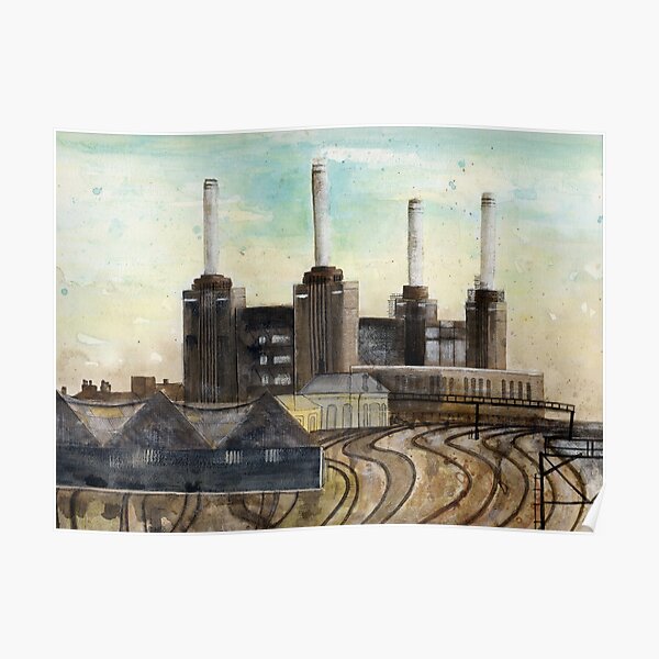 Battersea Power Station inondazione di Festival della Gran Bretagna 1951 POSTER