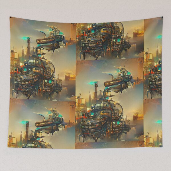 Item preview, Steampunk Futuristic Surrealism Art City designed and sold by Neo-Expression.