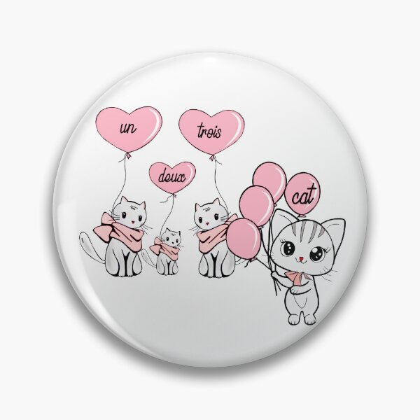 Item preview, UN, DEUX, TROIS, CATS – Four Funny French Cats with balloons designed and sold by Danicus666.