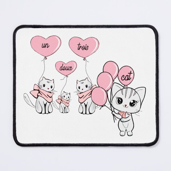 Item preview, UN, DEUX, TROIS, CATS – Four Funny French Cats with balloons designed and sold by Danicus666.