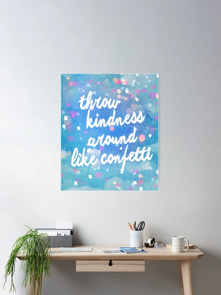 “Throw Kindness Around Like Confetti” Tote Bag – Inspirational Watercolor Design, 16x16 Inches