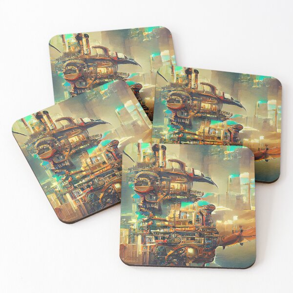Item preview, Steampunk Futuristic Surrealism Art City designed and sold by Neo-Expression.