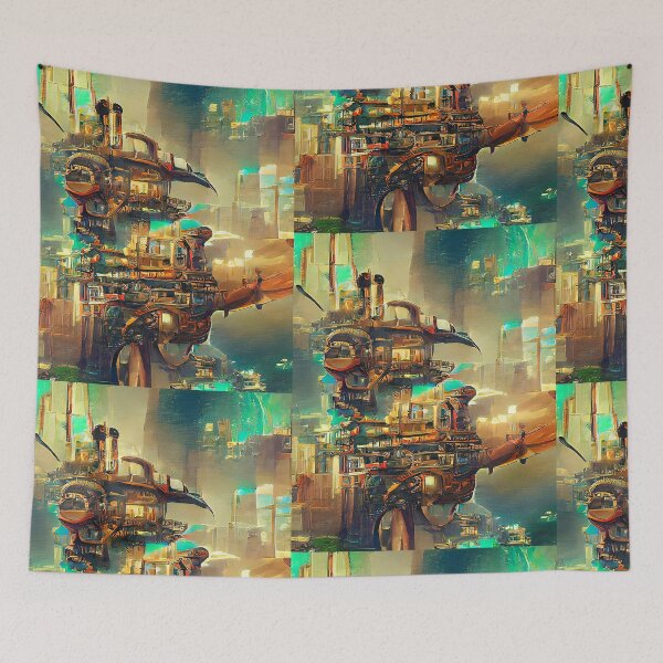 Item preview, Steampunk Futuristic Surrealism Art City designed and sold by Neo-Expression.