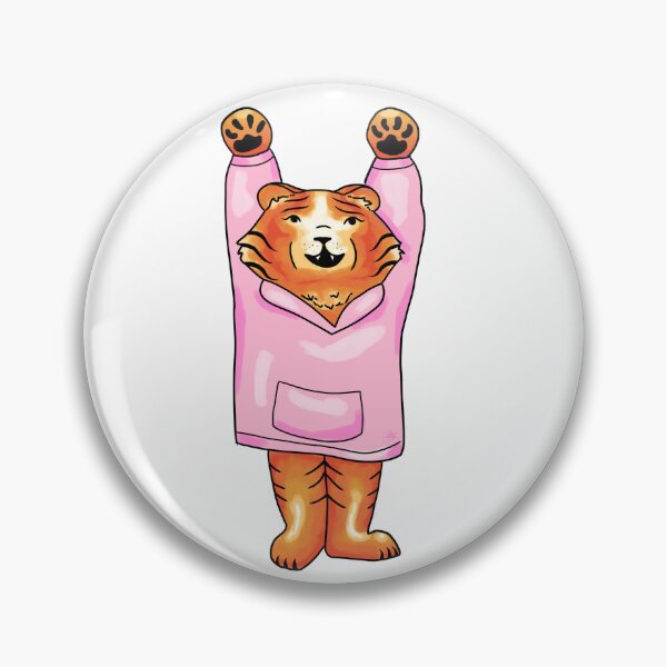 Artikelvorschau,  Tiger im rosa Hoodie entworfen und verkauft von jess-createss.