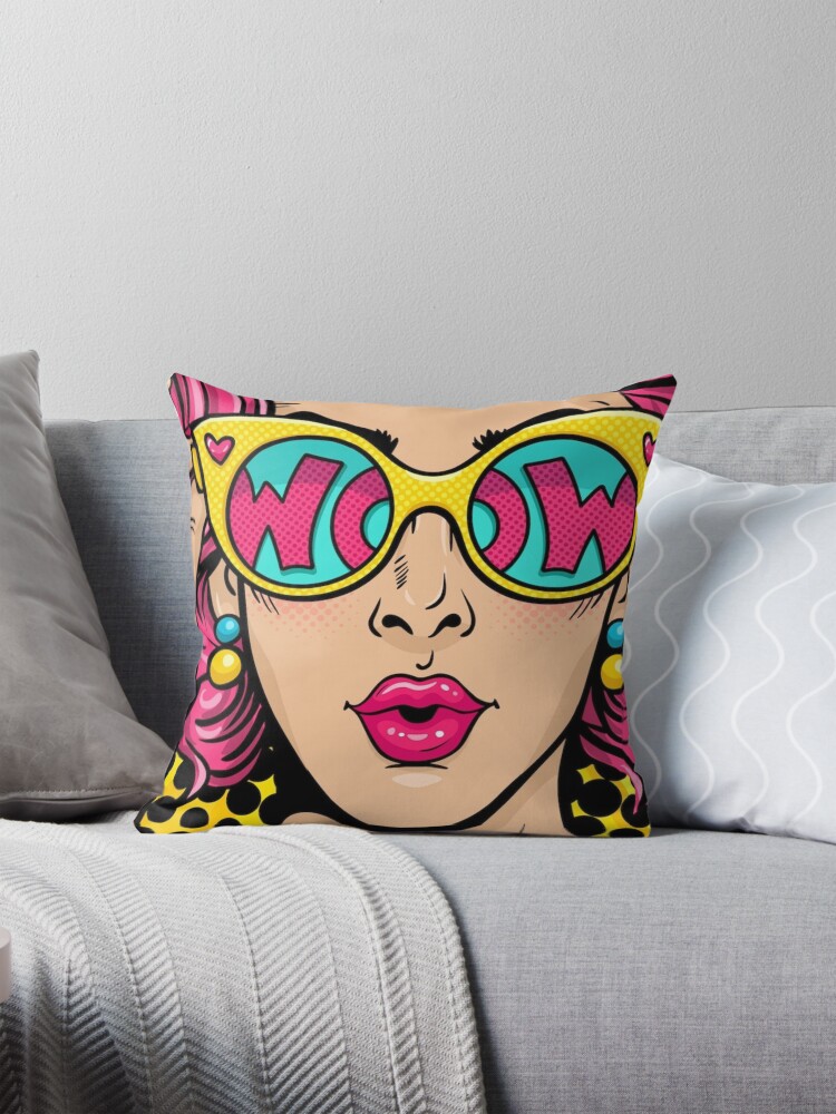 Pop Woman Print Art Pop Canvas Roy Lichtenstein Canvas Wall Art Painted by Roy Lichtenstein Wall Art Roy Lichtenstein Print Ready to hang Pillow by Samrachop Redbubble