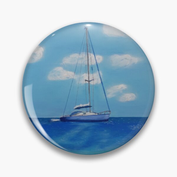 Item preview, Ile de Groix original pastel sailboat designed and sold by ROXANEDS.