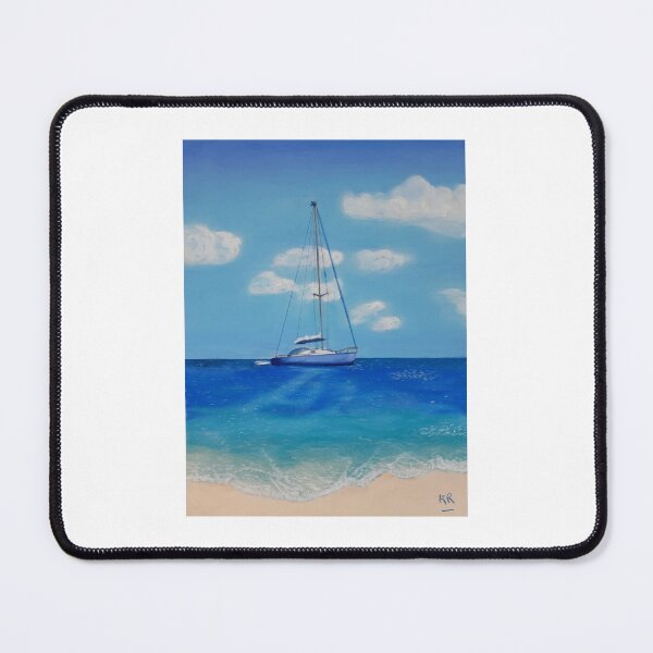 Item preview, Ile de Groix original pastel sailboat designed and sold by ROXANEDS.