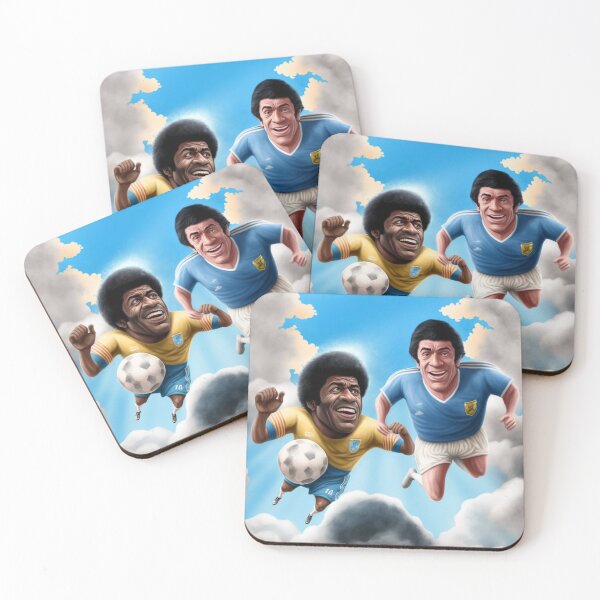 Item preview, Pele and Maradonna play football on heaven  designed and sold by Olivier Dean.