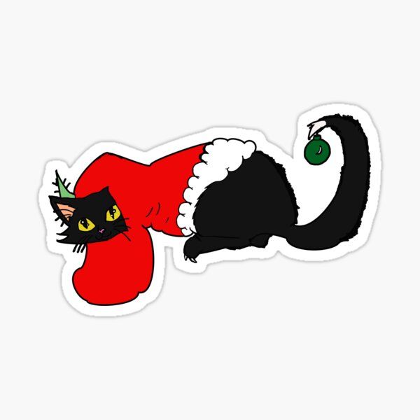 Stocking Kitty Sticker