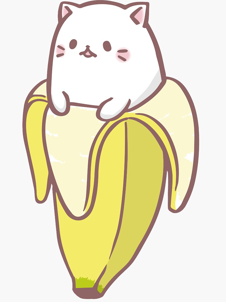 "Bananya Banana cat" Sticker for Sale by ryanturnley | Redbubble