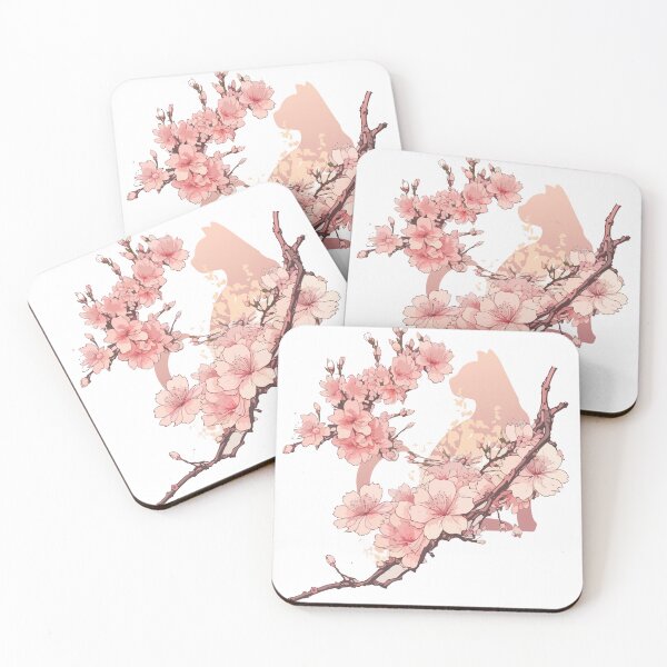 Item preview, Cute design, minimalist draw cat with sakura flowers designed and sold by Daimonxart.